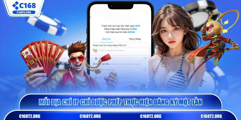 Mỗi địa chỉ IP chỉ được phép thực hiện đăng ký một lần 