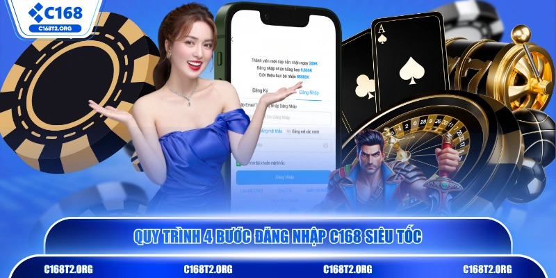 Quy trình 4 bước đăng nhập C168 siêu tốc 